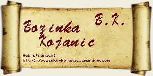 Božinka Kojanić vizit kartica